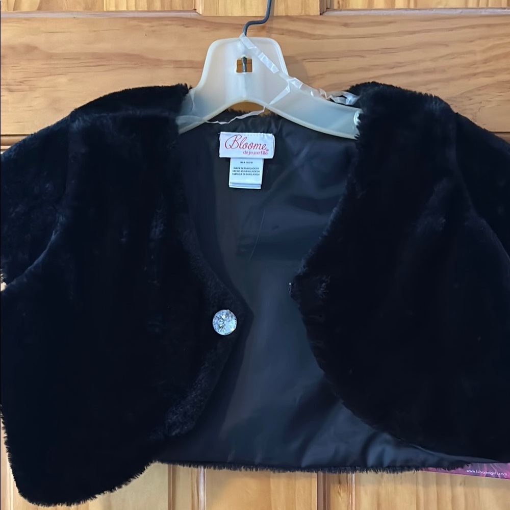bloom Kids Black Faux Fur Jacket
